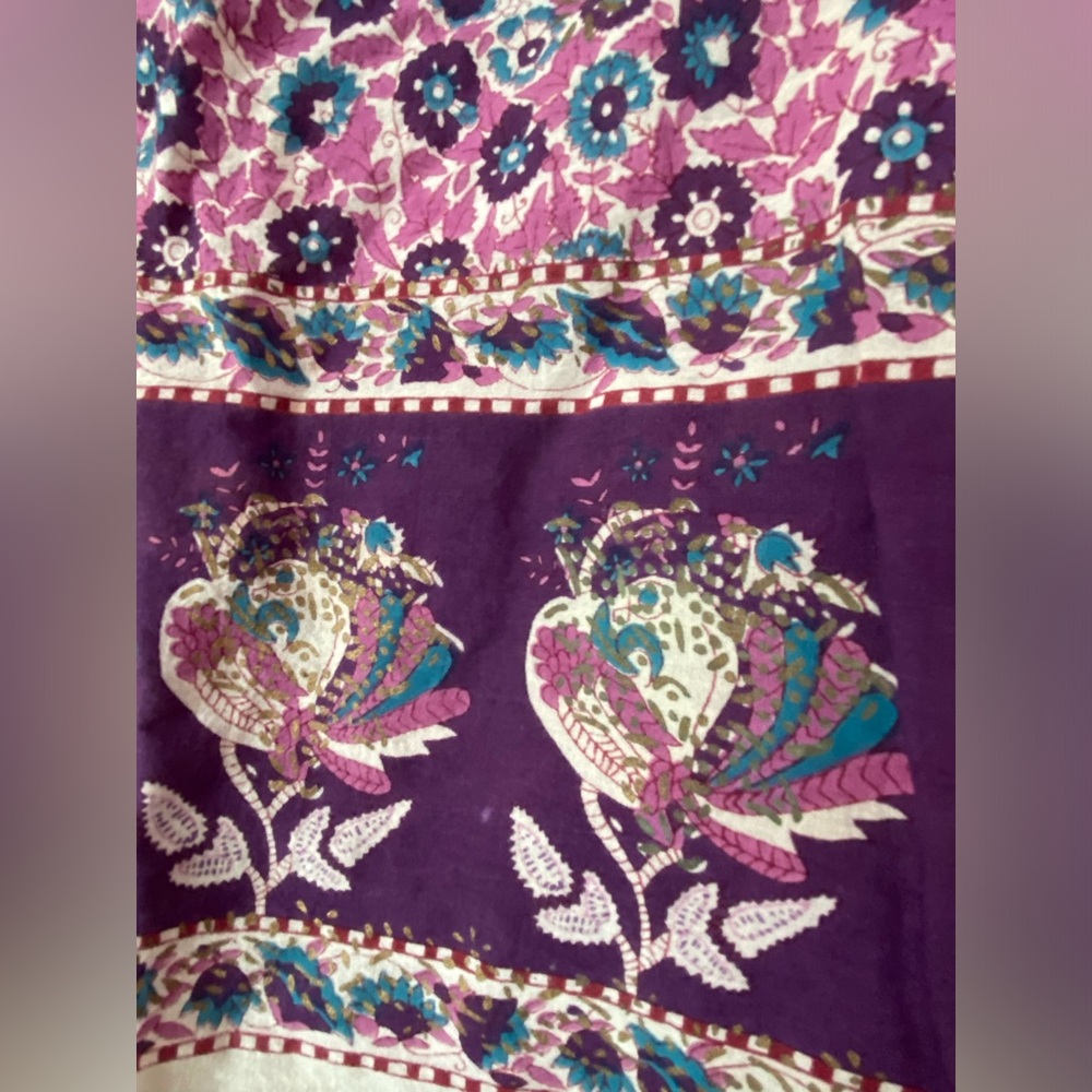 Boho Purple Floral Crop Top No Tags Size Woman’s Medium - Picture 2 of 4
